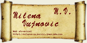 Milena Vujnović vizit kartica